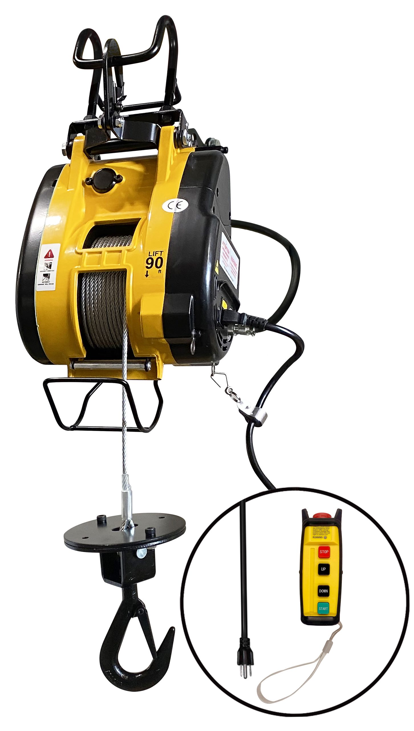 500 lb Electric Builder's Hoist with 90 ft of lift & wireless adapter