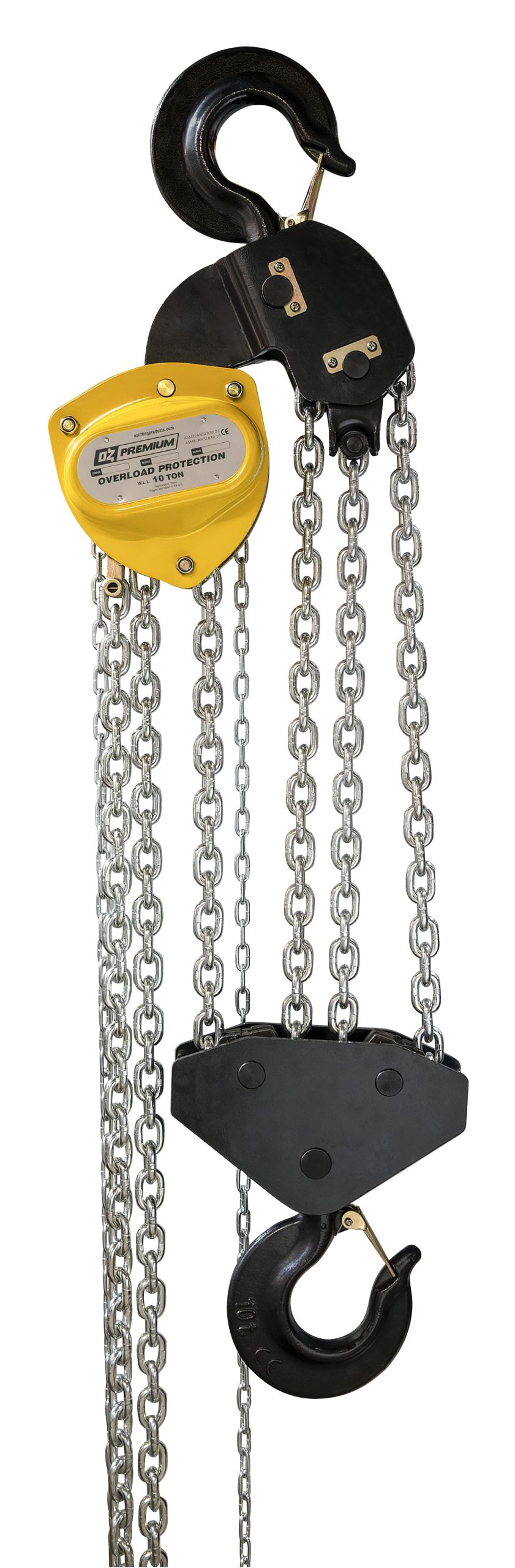 10 T Premium Chain Hoist 10 ft lift with overload protection
