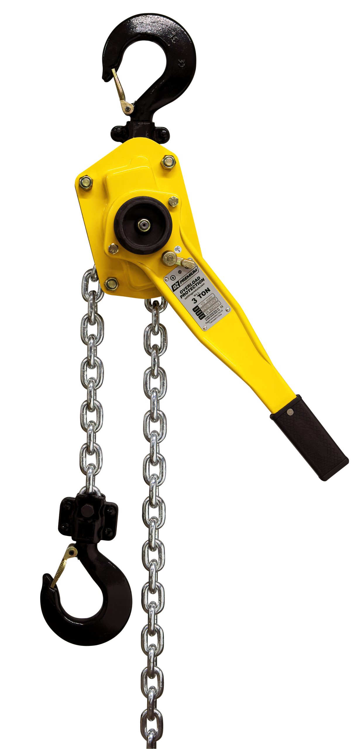 3 T Premium Lever Hoist 20 ft lift with overload protection