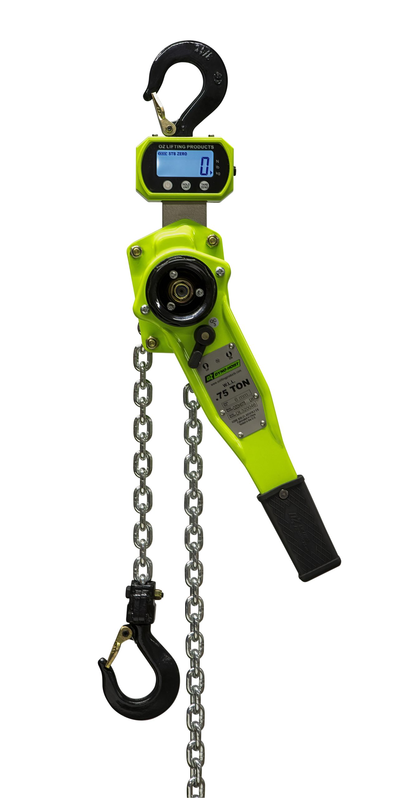 .75 T Dyno Lever Hoist 10 ft lift