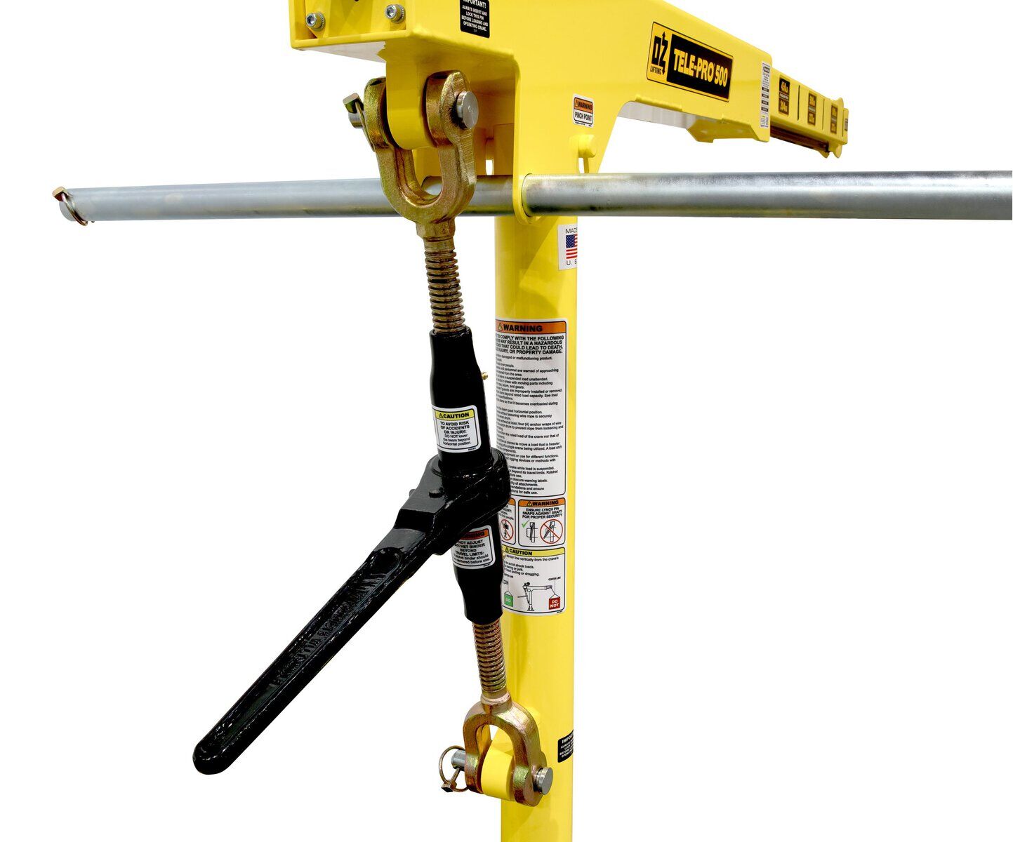 500 lb Tele-Pro® davit crane with carbon steel brake winch | OZ