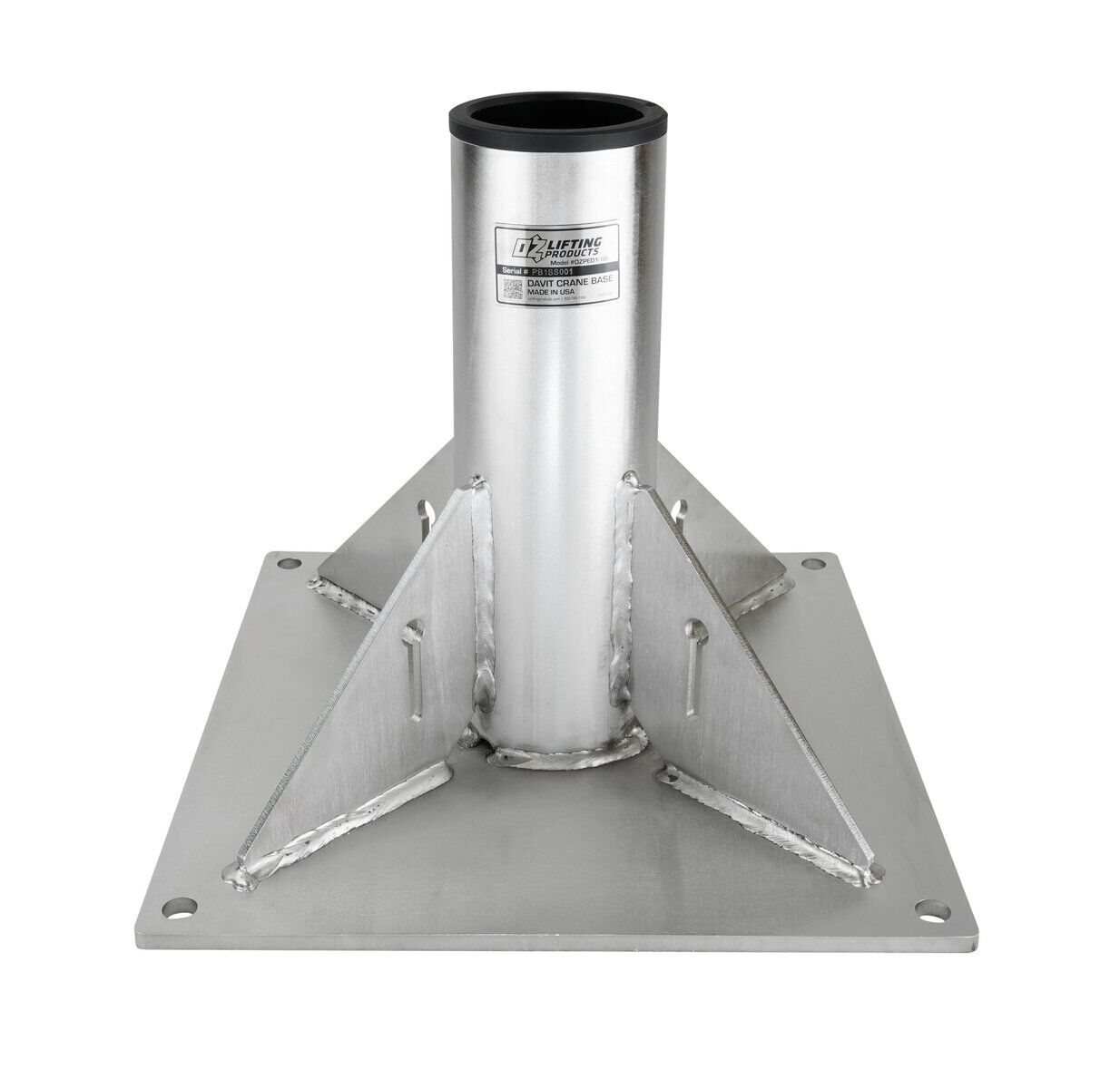 Pedestal base in stainless steel, for use with OZ1200DAV davit crane