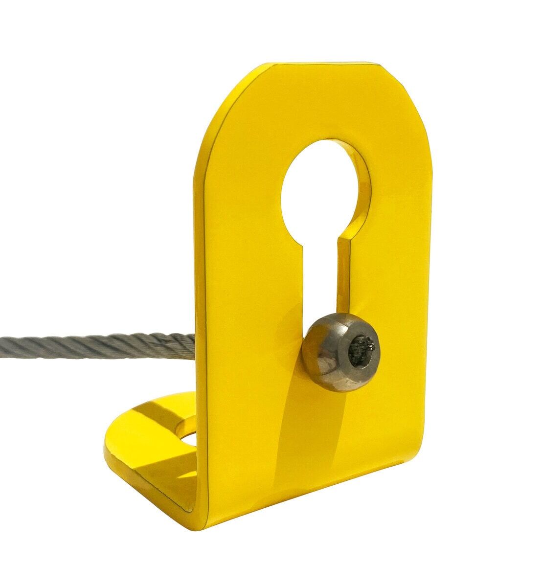 Wire rope keeper for use with any davit base