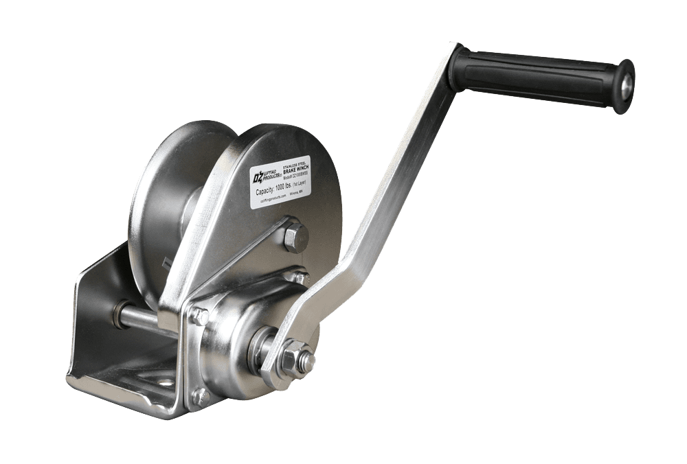 1000 lb stainless steel brake winch with drill drive adaptor