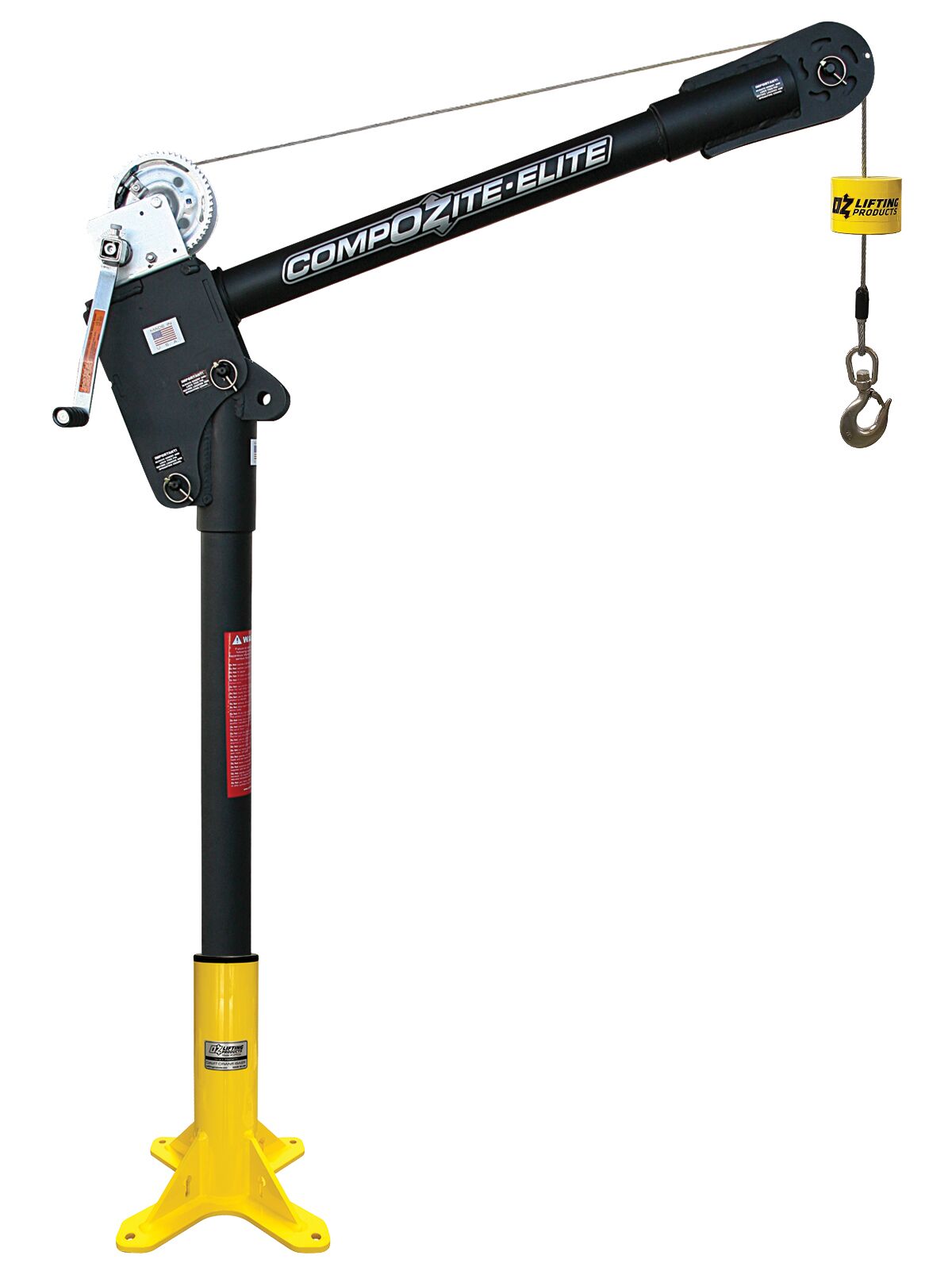1200 lb carbon fiber davit crane with carbon steel brake winch